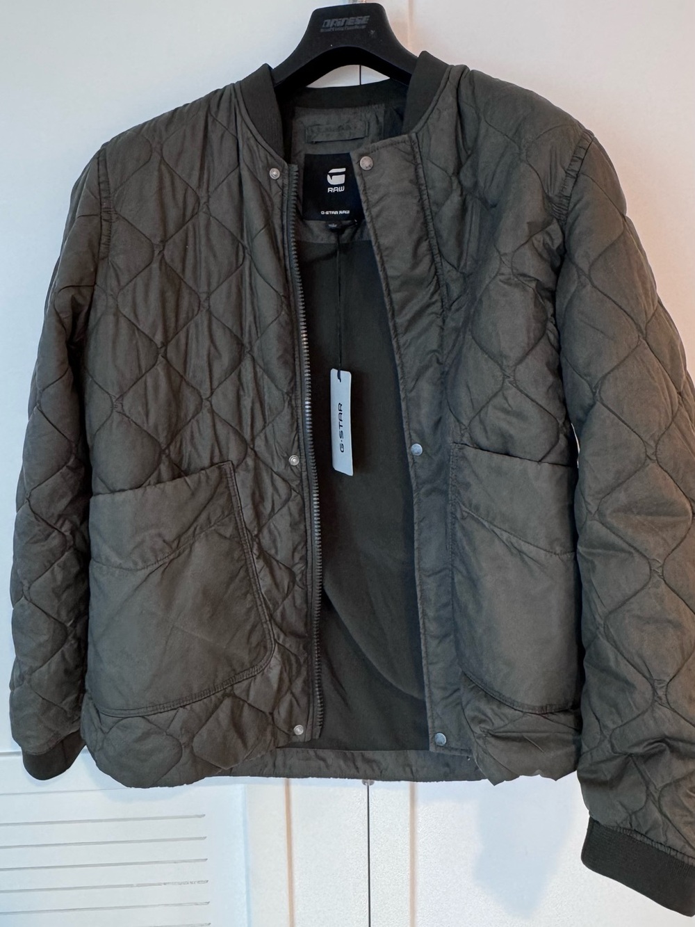 G-Star Olive Quilted Lightweight Shirt Jacket